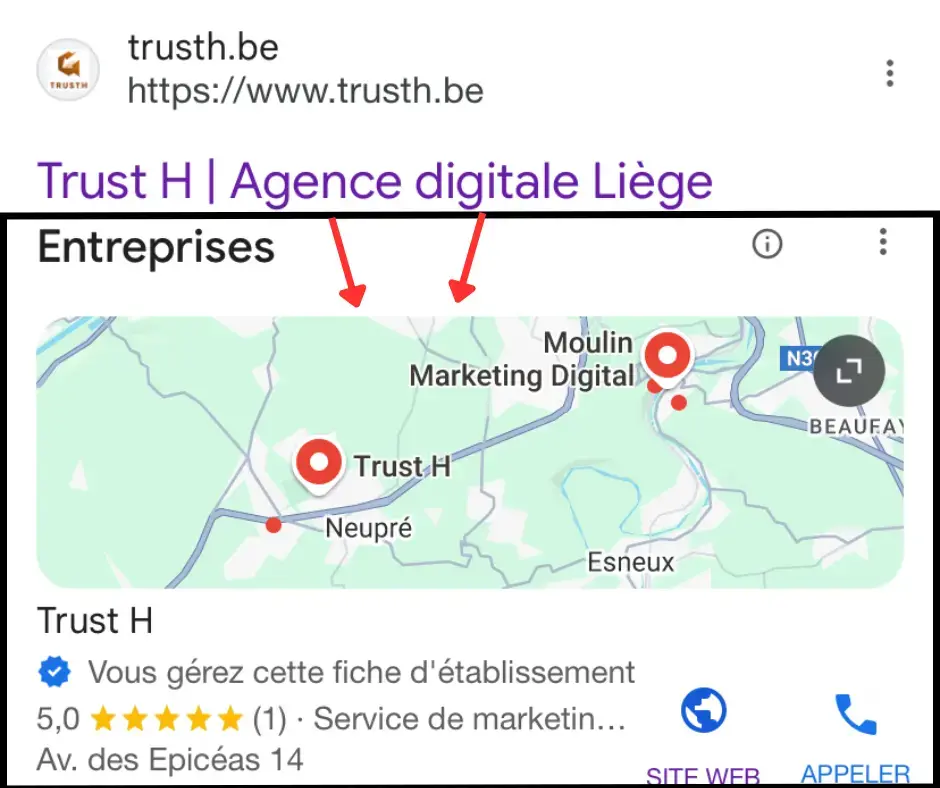 Fiche google my business Trust H